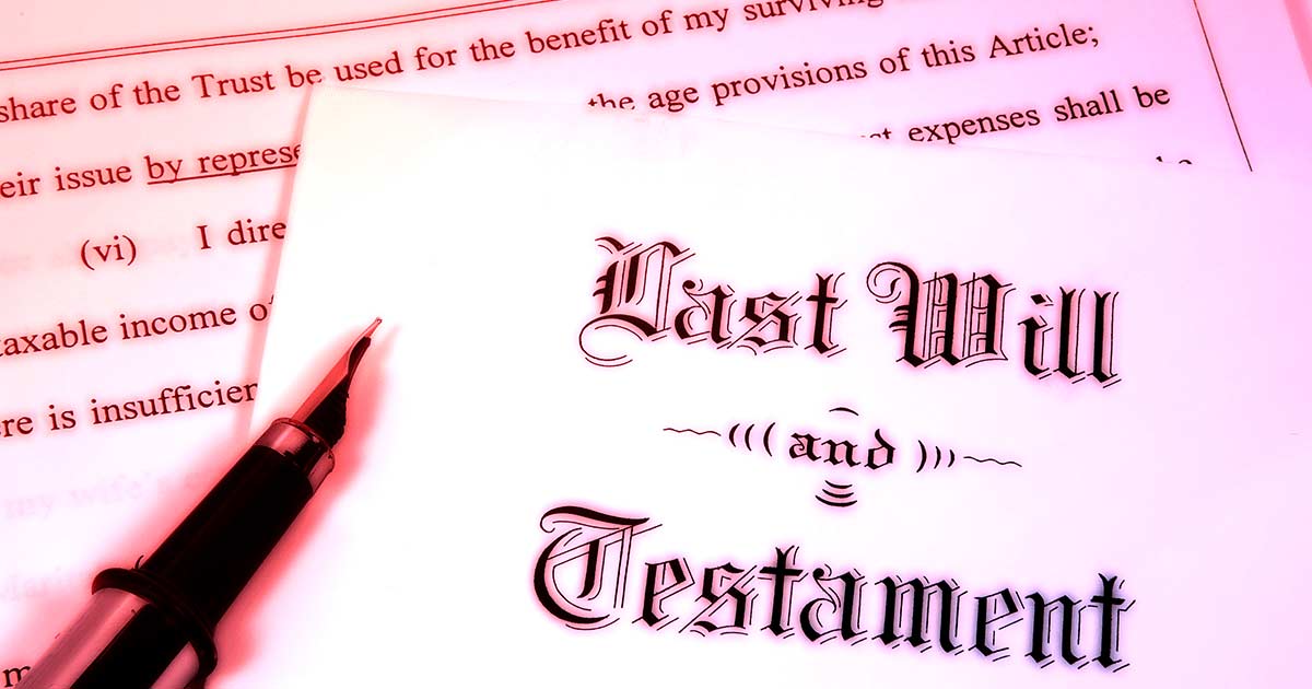 Editorial image of a last will and testament document