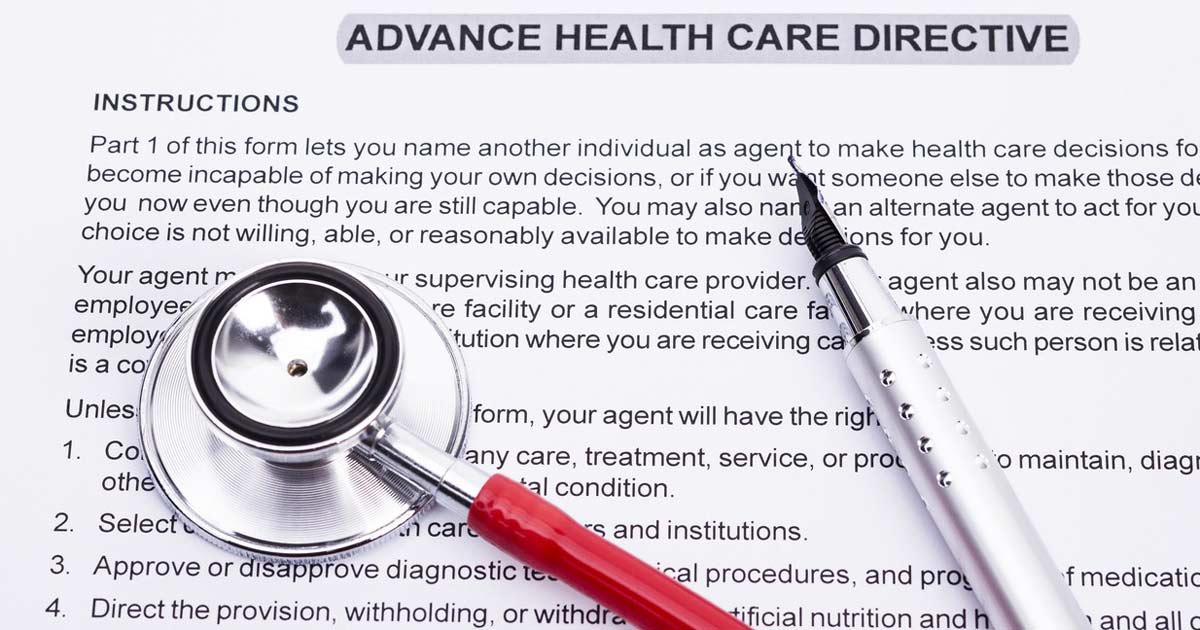 image of an advanced medical directives document