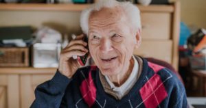 Senior man making a phone call